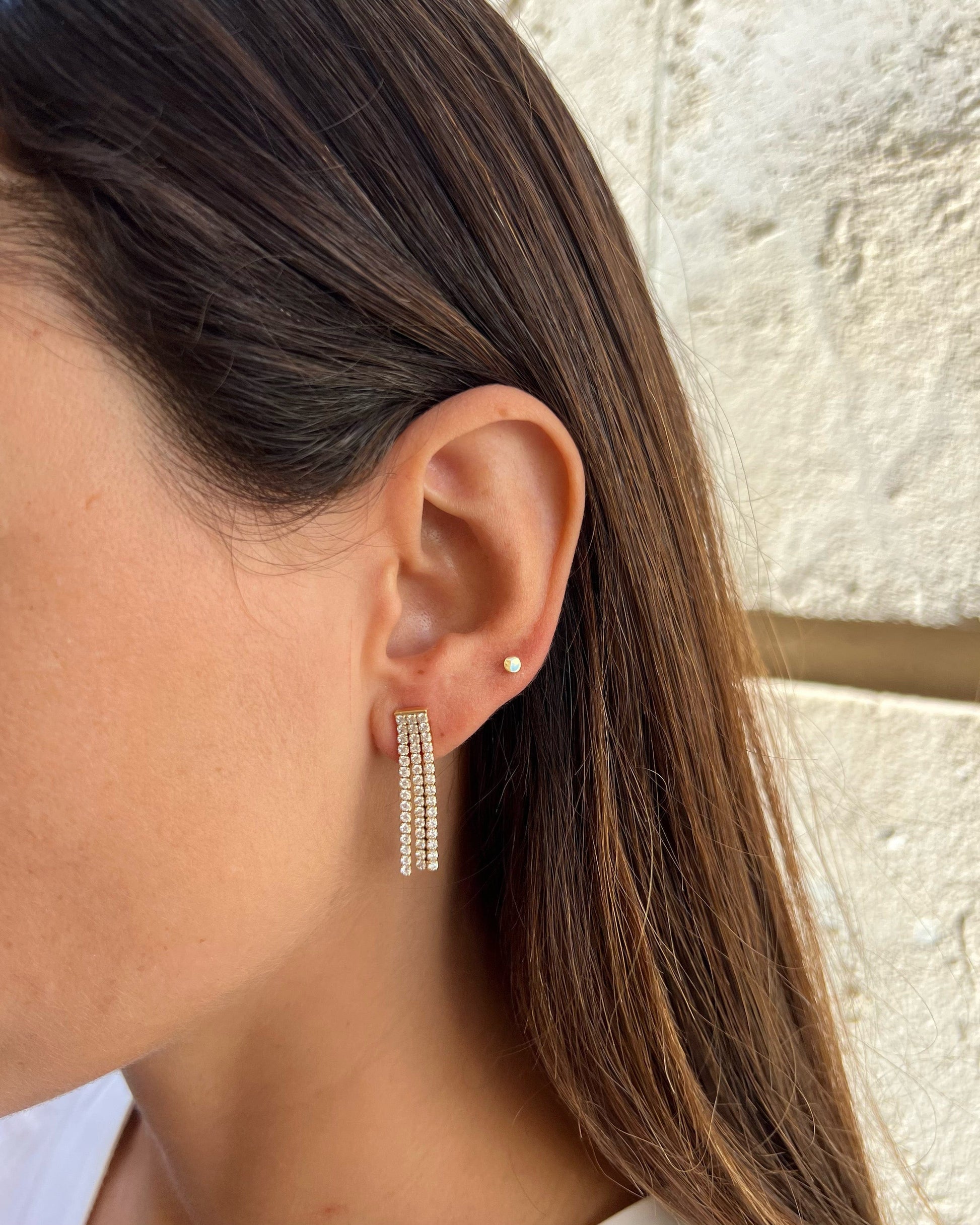 heylove PENDIENTES PENDIENTES RIVIERE TRIPLE
