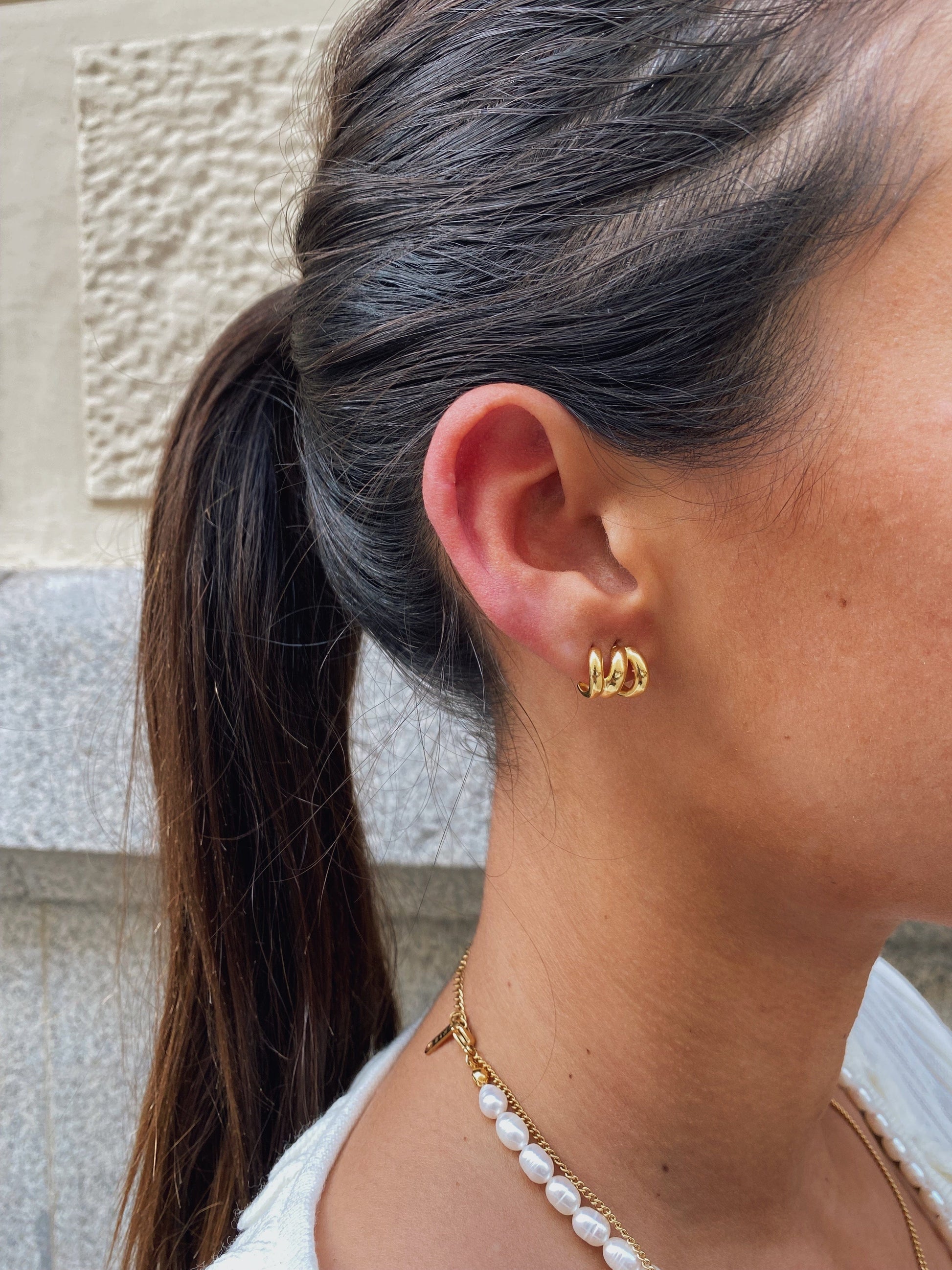 heylove PENDIENTES PENDIENTES THREE LINES HOOPS