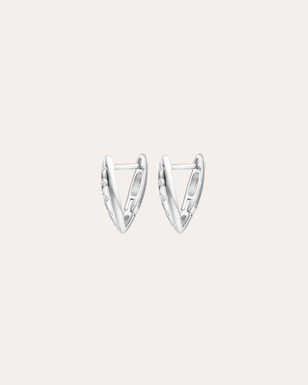 heylove PENDIENTES PENDIENTES TRIANGLE CZ HOOPS 14/16/20 MM