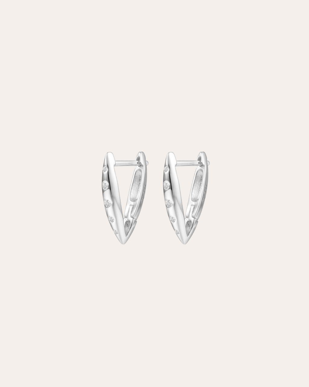 heylove PENDIENTES PENDIENTES TRIANGLE CZ HOOPS 14/16/20 MM