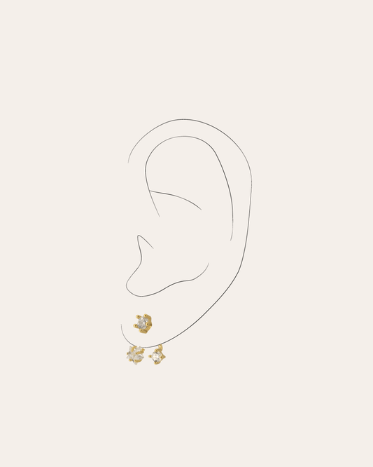 heylove PENDIENTES PENDIENTES TRIPLE CZ
