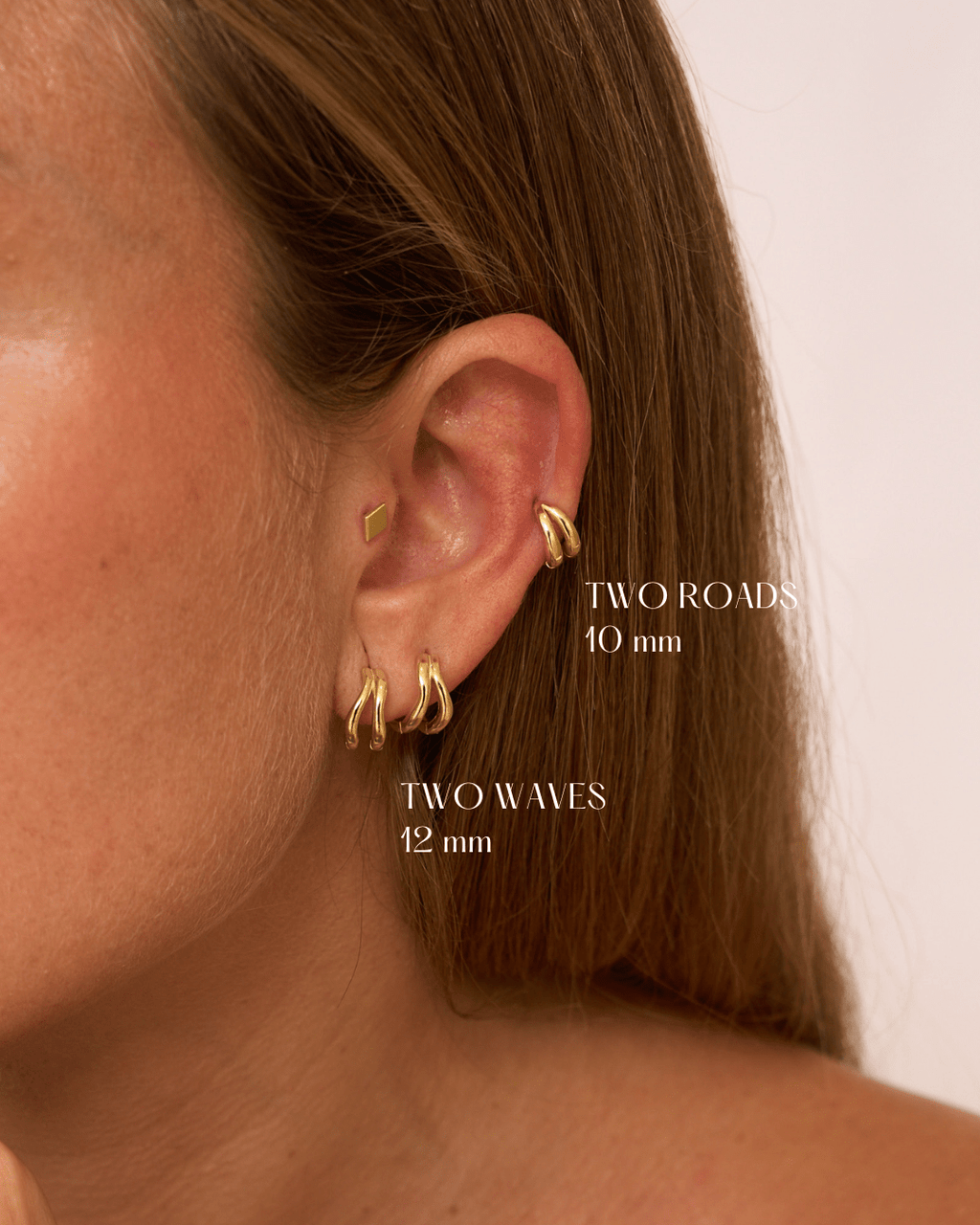 heylove PENDIENTES PENDIENTES TWO ROADS HOOPS 10/12/15 MM