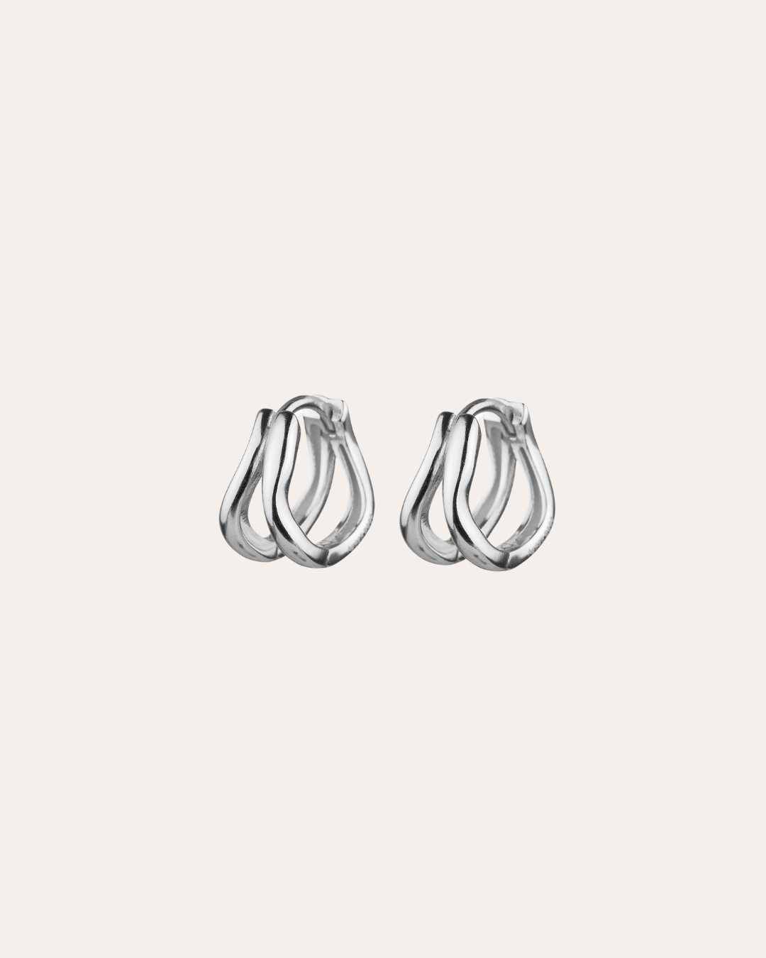 heylove PENDIENTES PENDIENTES TWO WAVES HOOPS 12 MM