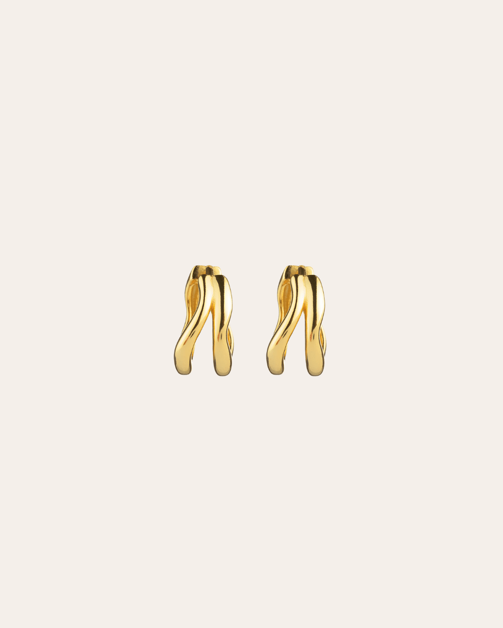 heylove PENDIENTES PENDIENTES TWO WAVES HOOPS 12 MM