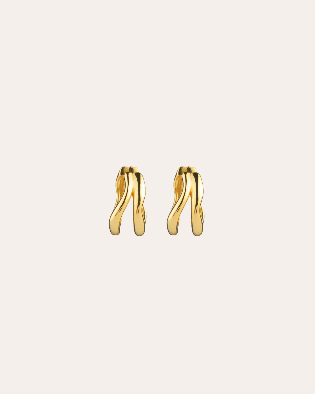 heylove PENDIENTES PENDIENTES TWO WAVES HOOPS 12 MM