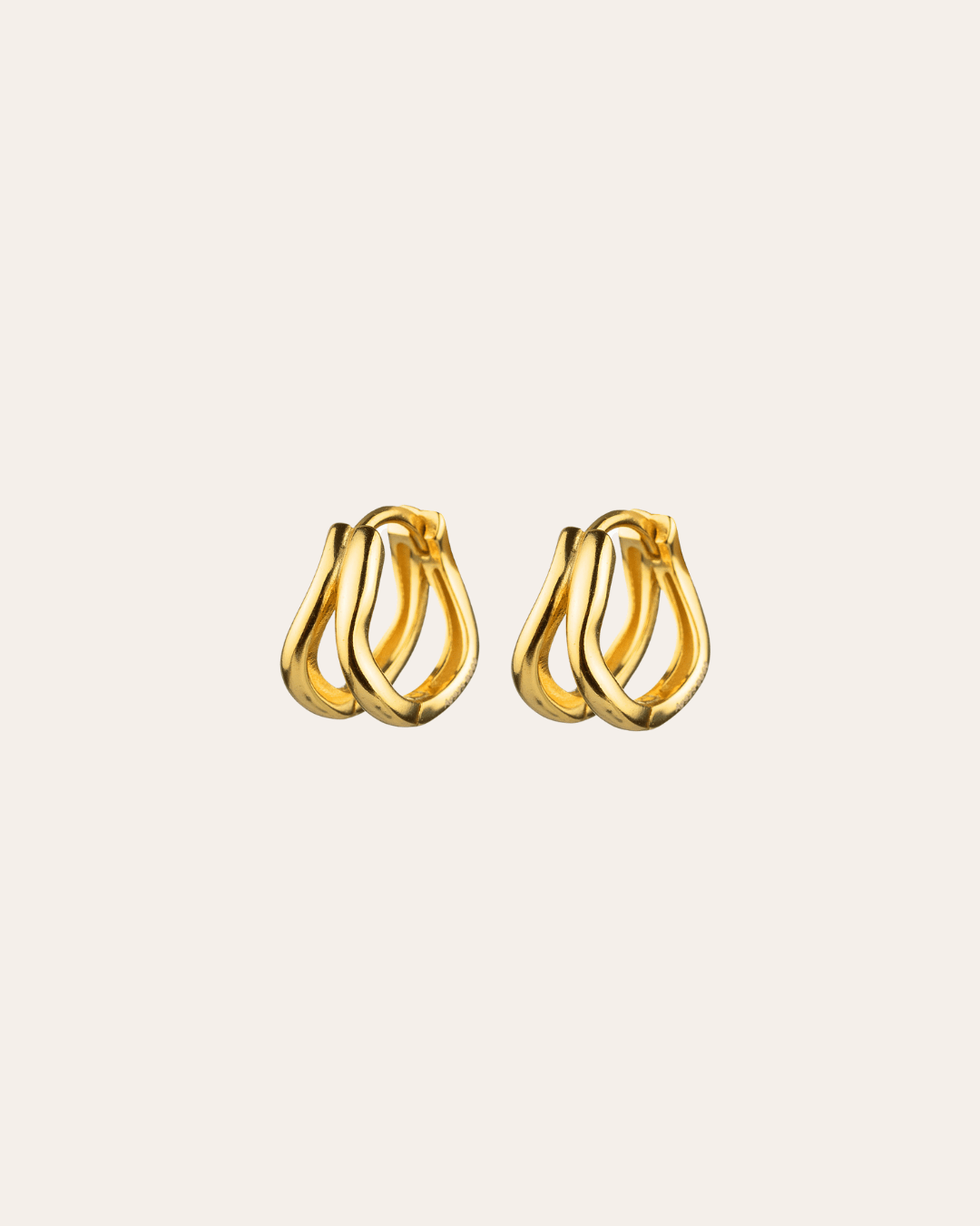 heylove PENDIENTES PENDIENTES TWO WAVES HOOPS 12 MM