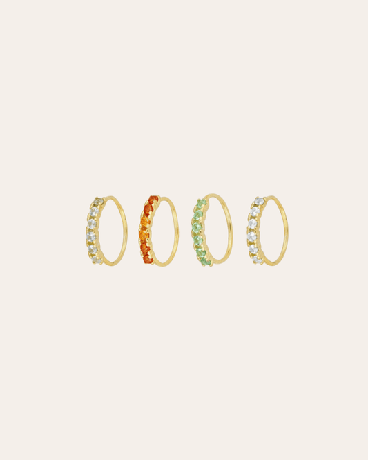 heylove PIERCING PENDIENTES THIN CZ HOOPS 10 MM