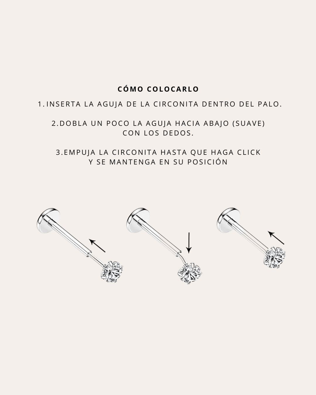 heylove PIERCING PIERCING LABRET CZ A PRESIÓN