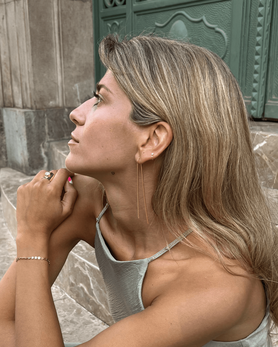 heylove PIERCING PIERCING MINI THIN CZ DOT HOOP 8 MM