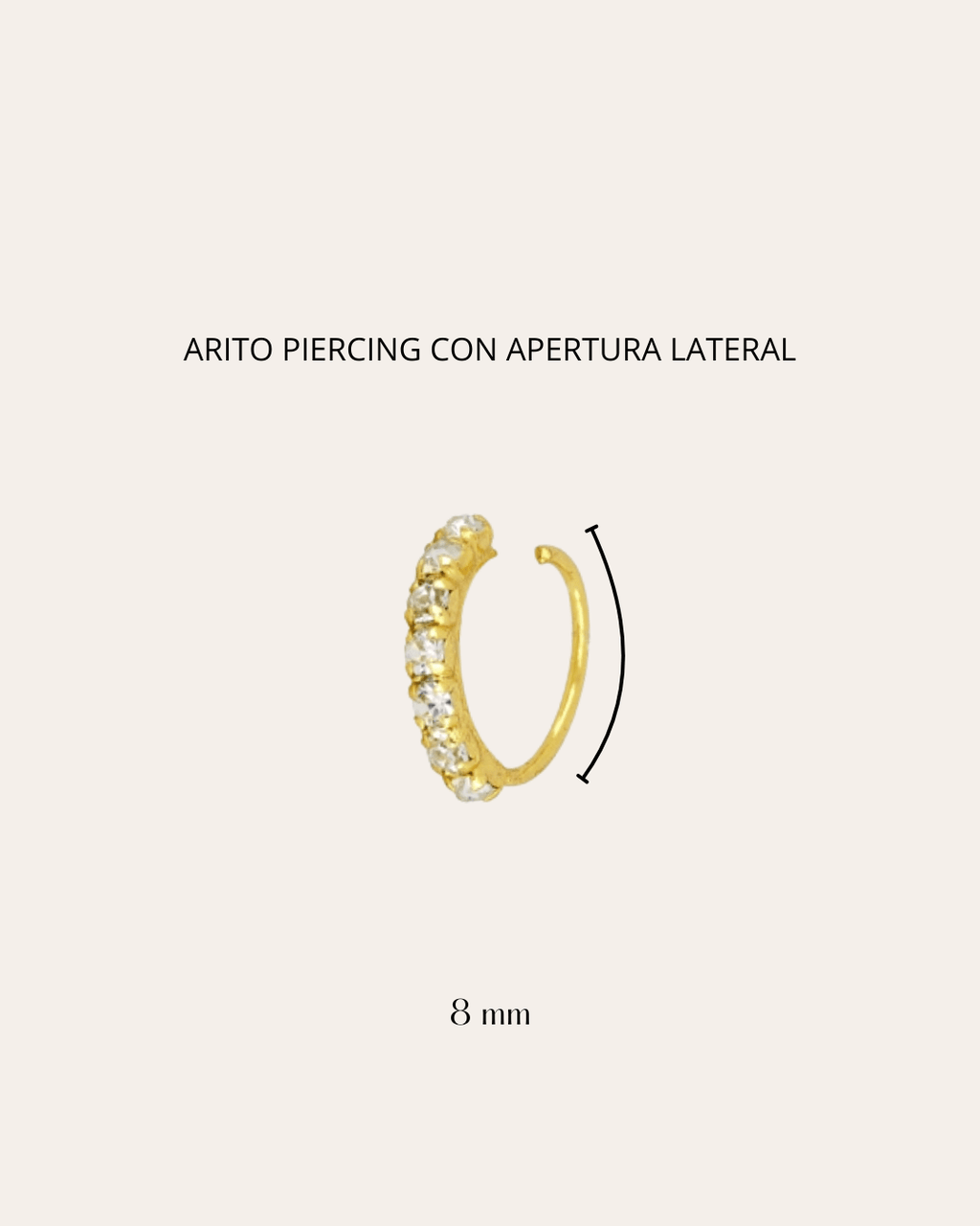 heylove PIERCING PIERCING MINI THIN CZ HOOP 8 MM
