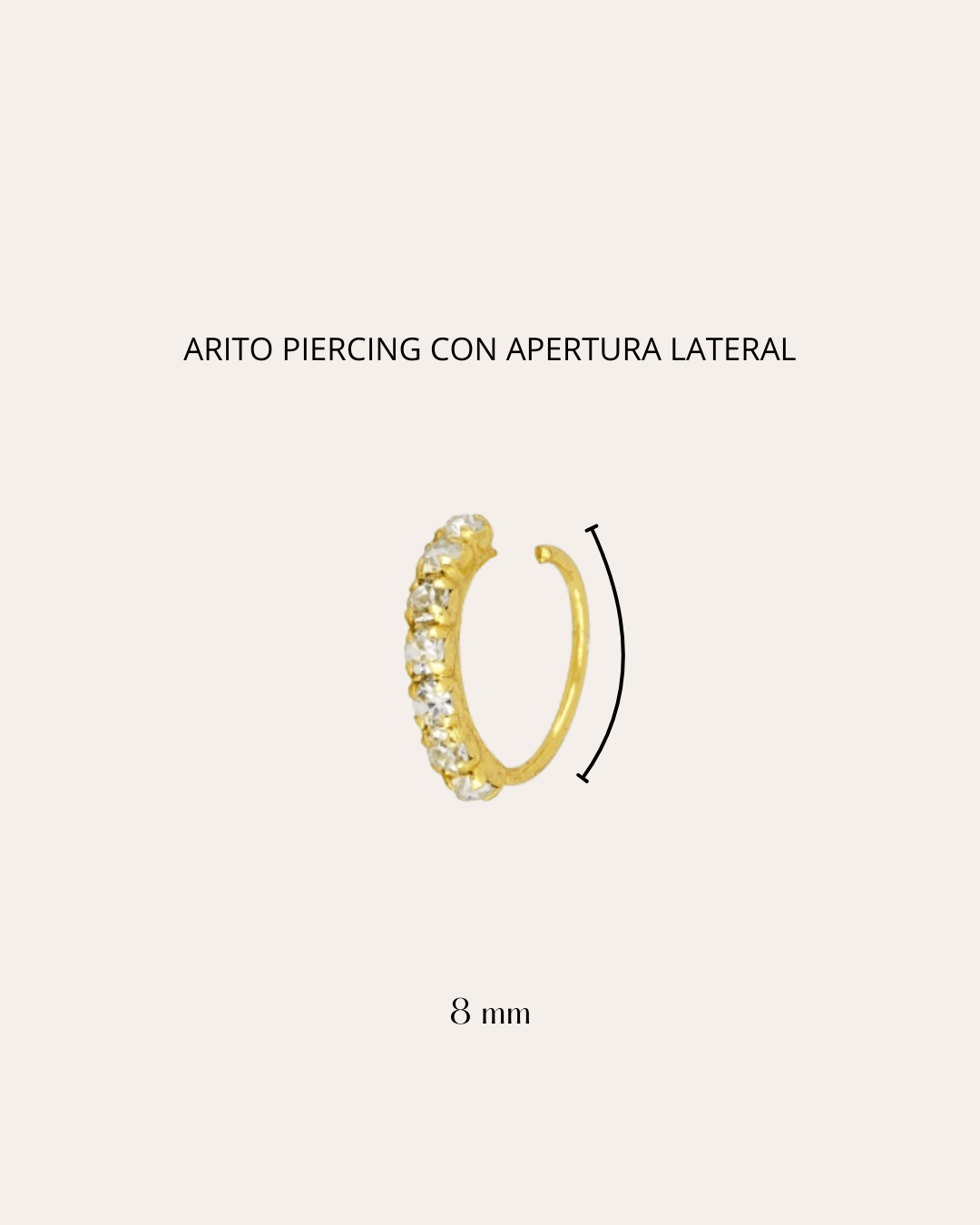 heylove PIERCING PIERCING MINI THIN CZ HOOP 8 MM
