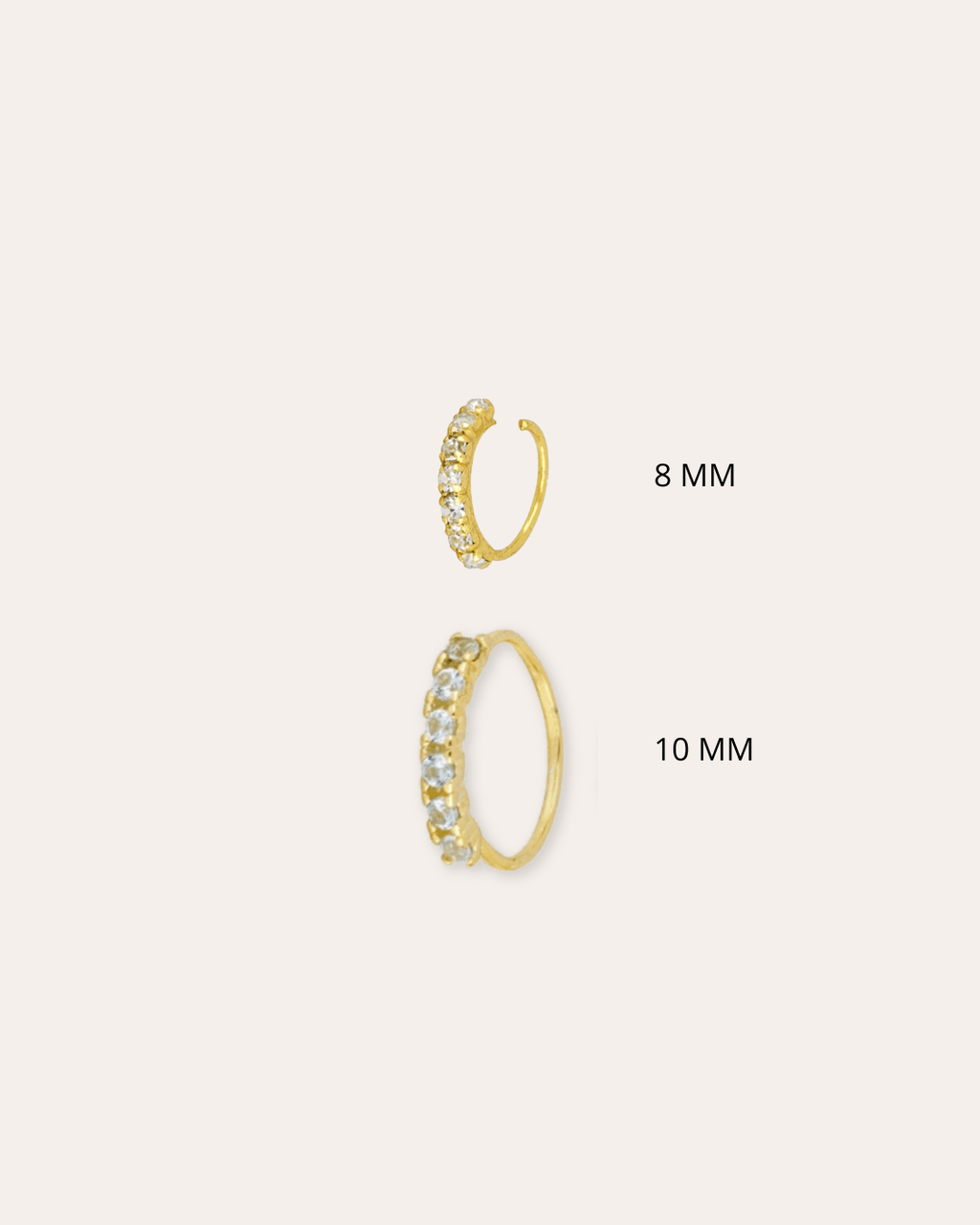 heylove PIERCING PIERCING MINI THIN CZ HOOP 8 MM
