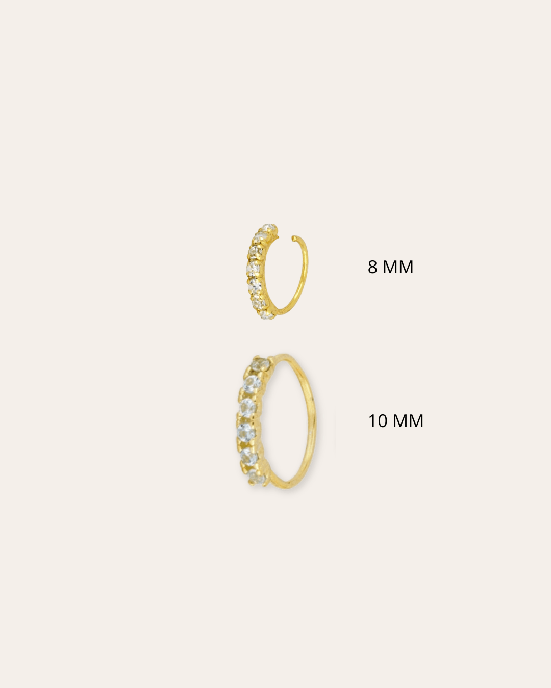heylove PIERCING PIERCING MINI THIN CZ HOOP 8 MM