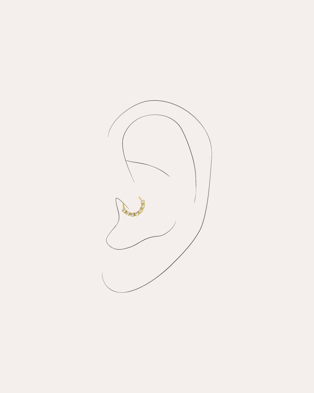 heylove PIERCING PIERCING MINI THIN CZ HOOP LATERAL