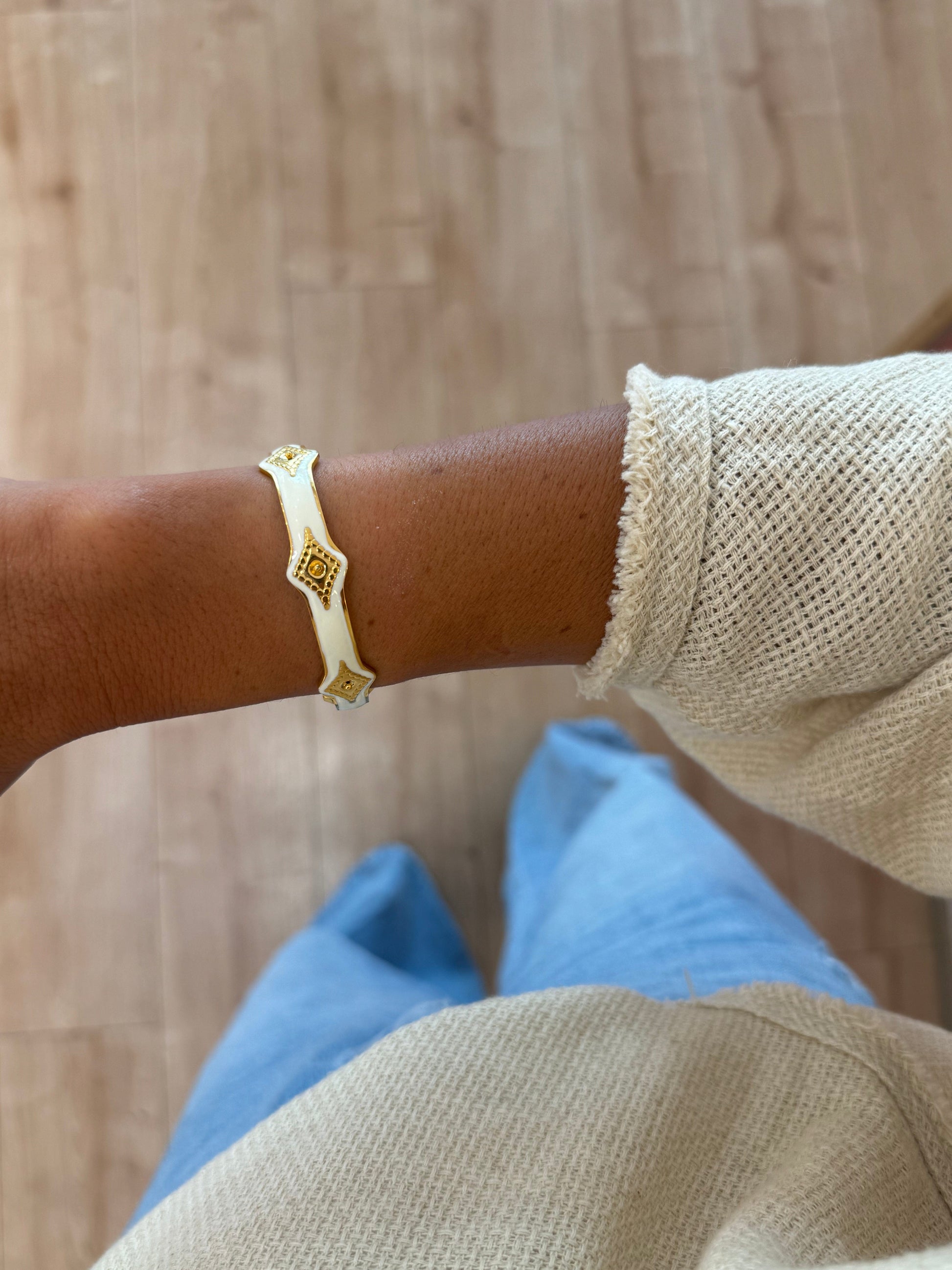 heylove Pulseras BRAZALETE ENAMEL CREAM