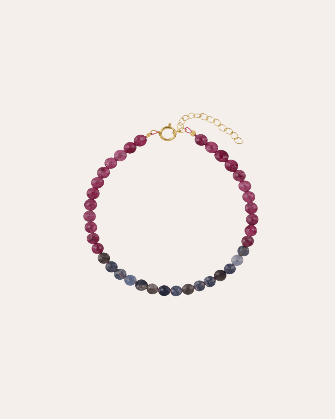 heylove PULSERAS PULSERA MINERAL RUBI & ZAFIRO 4 MM