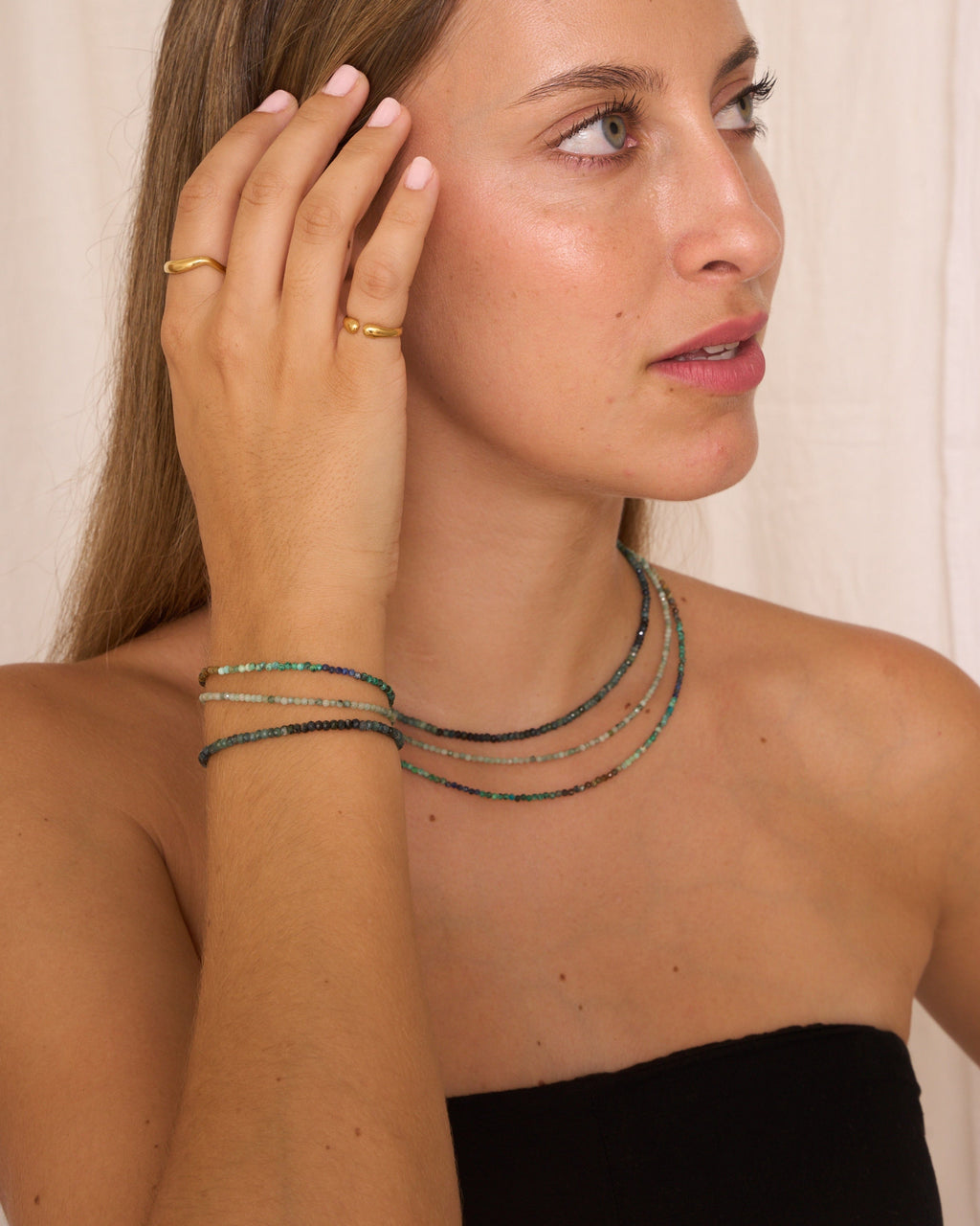 heylove PULSERAS PULSERA MINERAL TURMALINA AZUL 2/3 MM