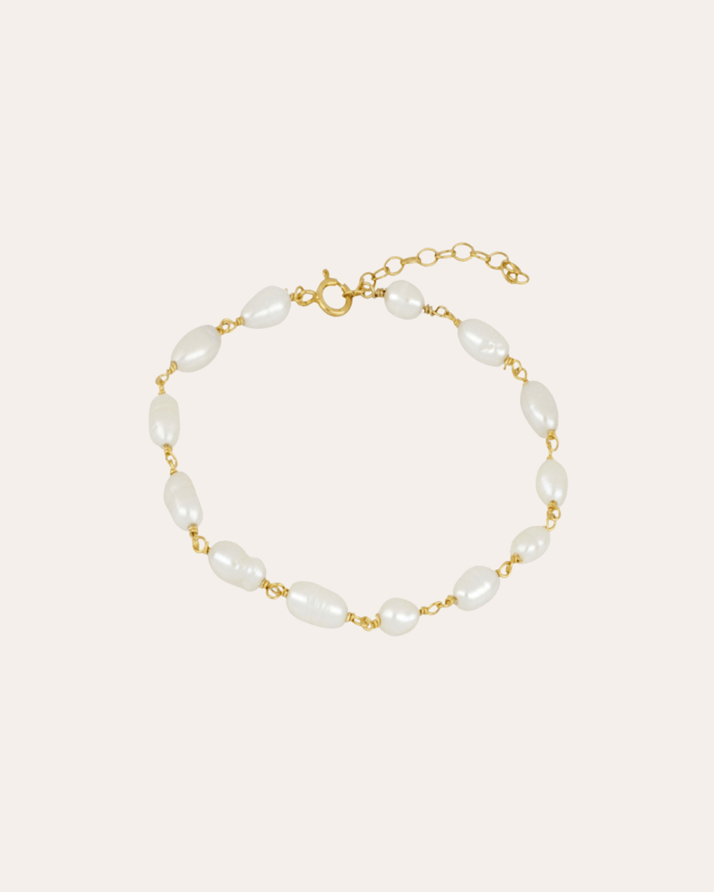 heylove Pulseras PULSERA ROSARIO PERLA OVALADA
