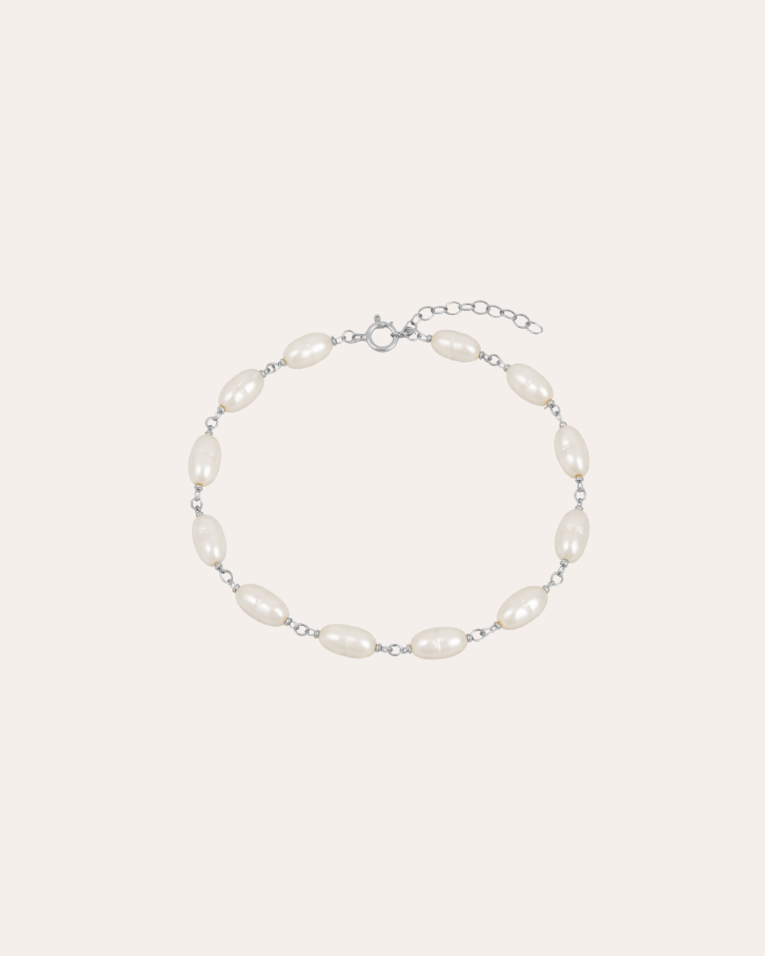 heylove Pulseras PULSERA ROSARIO PERLA OVALADA