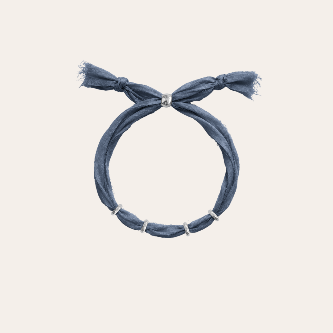 heylove PULSERAS PULSERA SEDA PARA PERSONALIZAR AZUL OCEANO