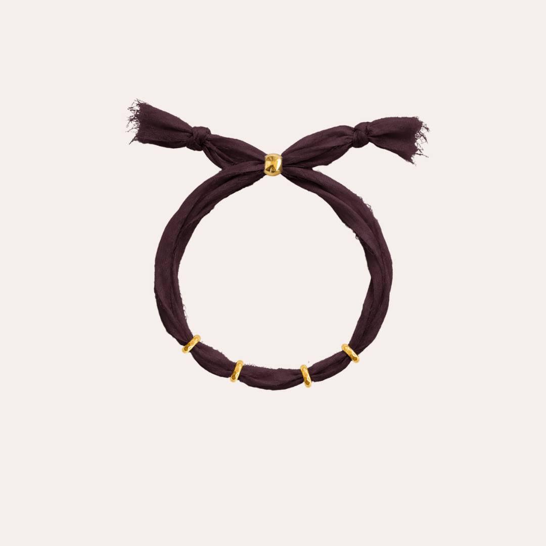 heylove PULSERAS PULSERA SEDA PARA PERSONALIZAR BERENJENA