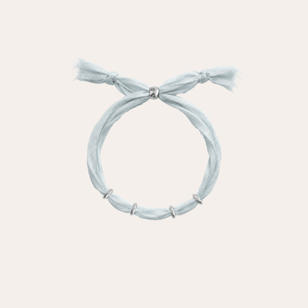 heylove PULSERAS PULSERA SEDA PARA PERSONALIZAR CELESTE