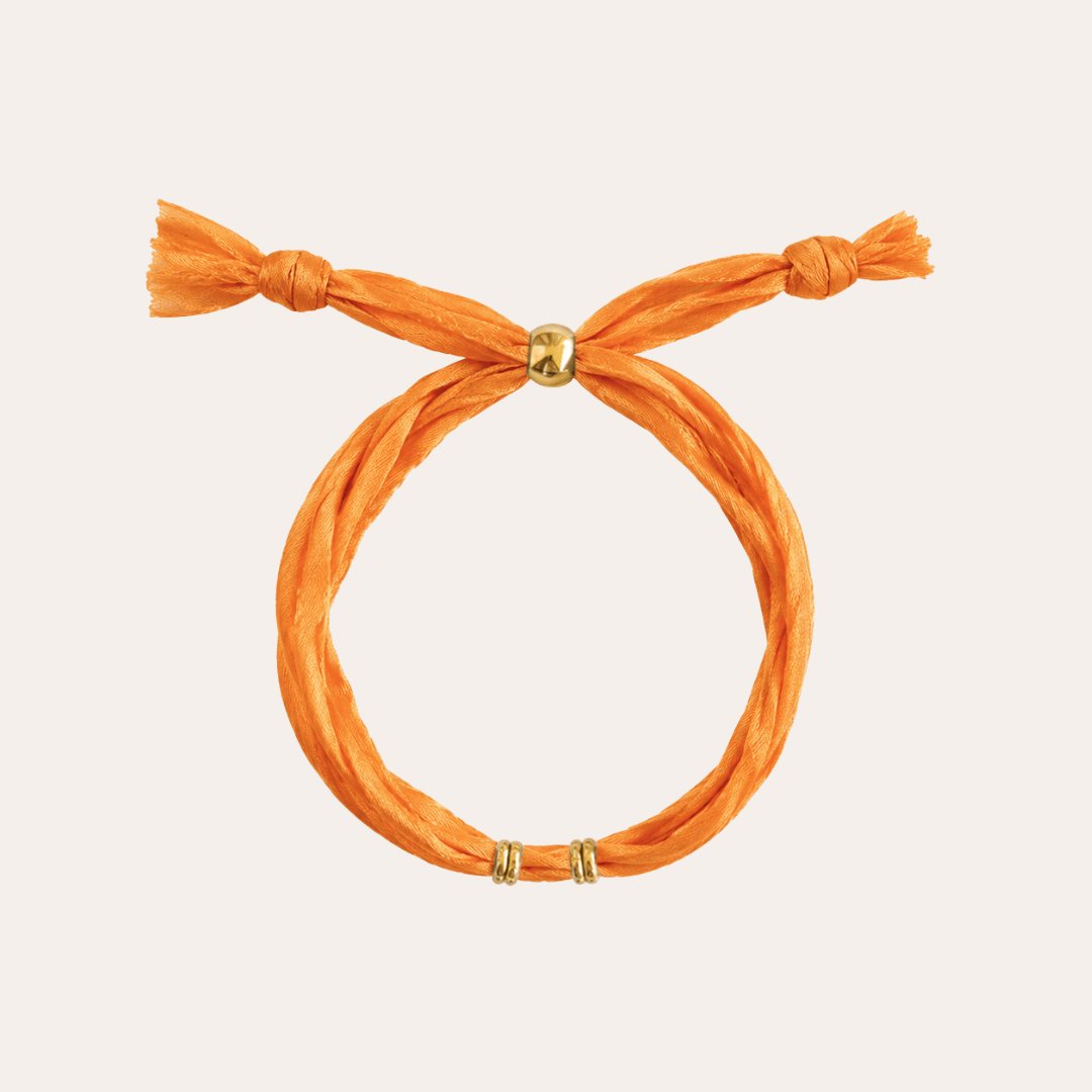 heylove PULSERAS PULSERA SEDA PARA PERSONALIZAR NARANJA