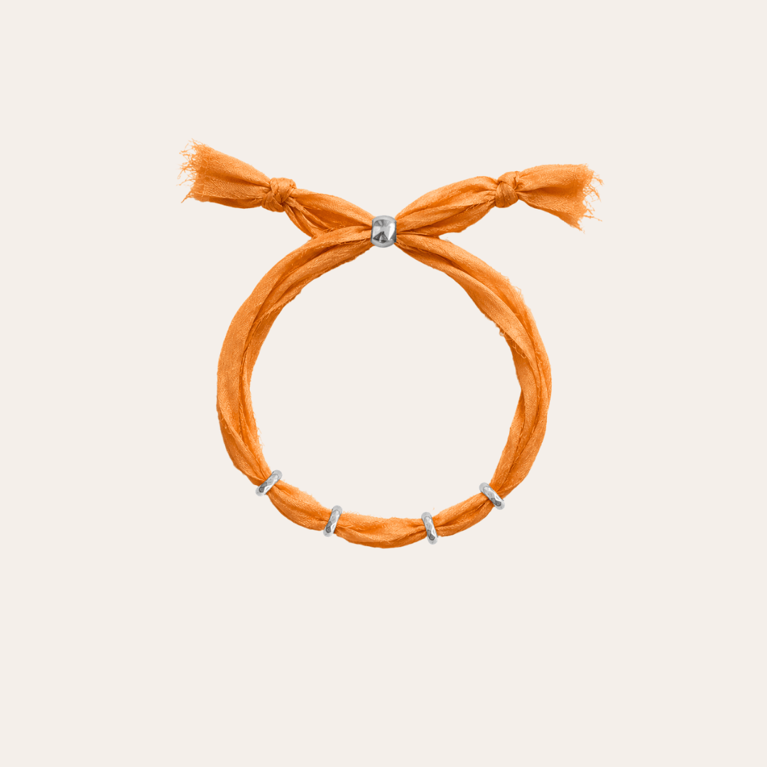 heylove PULSERAS PULSERA SEDA PARA PERSONALIZAR NARANJA