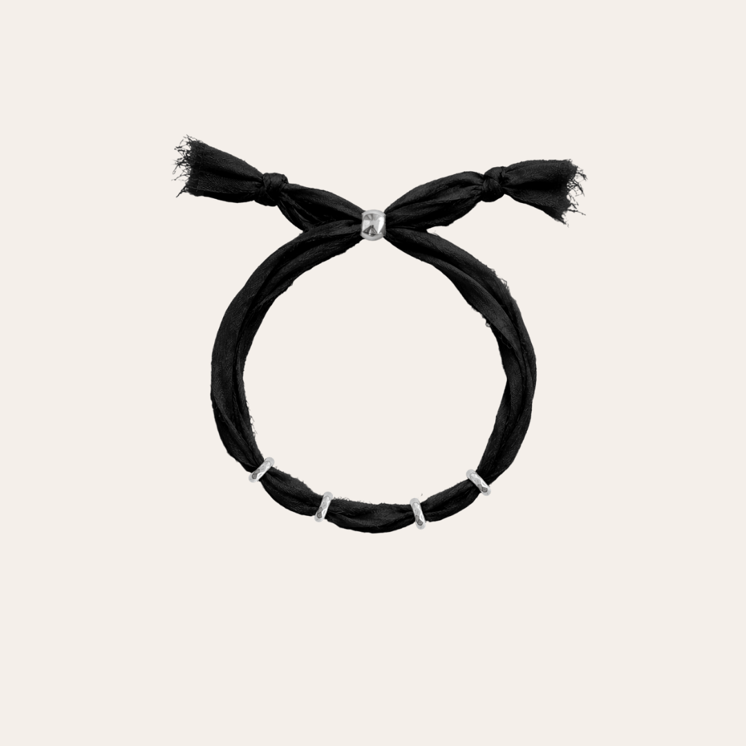 heylove PULSERAS PULSERA SEDA PARA PERSONALIZAR NEGRO