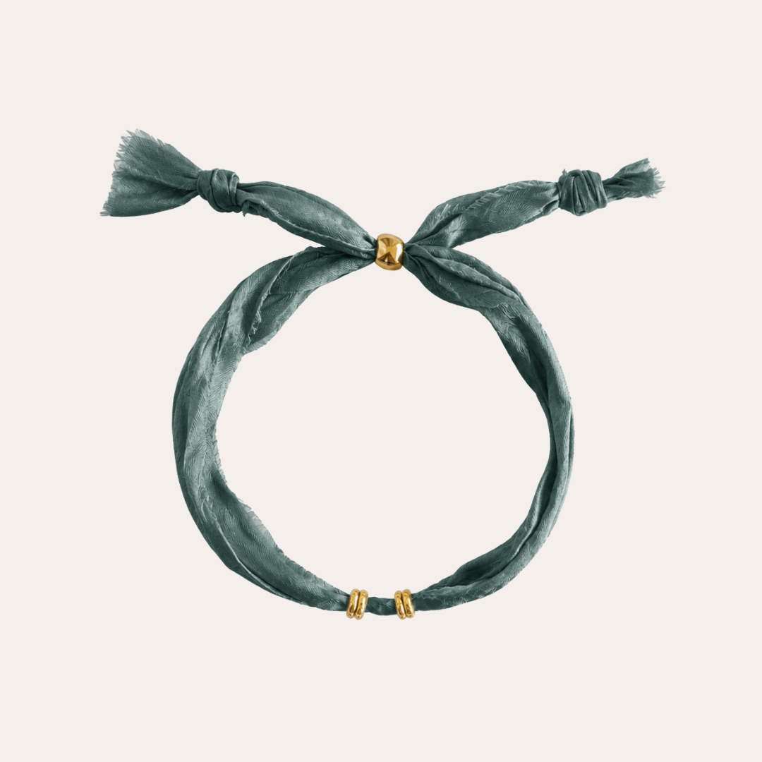 heylove PULSERAS PULSERA SEDA PARA PERSONALIZAR VERDE LAGUNA