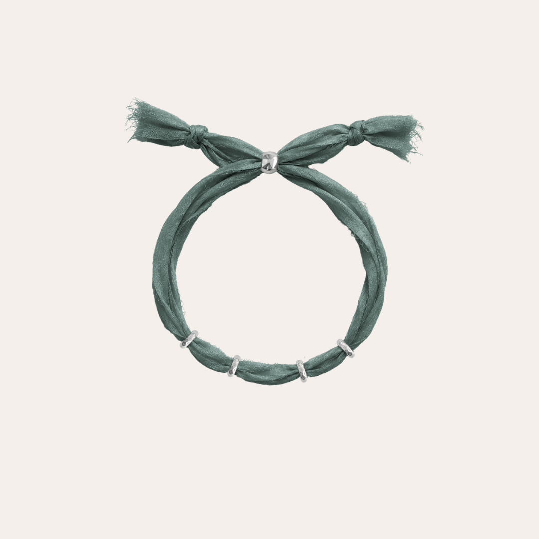 heylove PULSERAS PULSERA SEDA PARA PERSONALIZAR VERDE LAGUNA