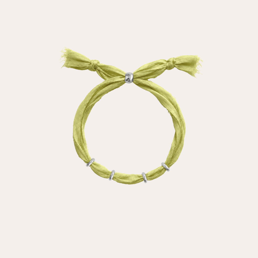 heylove PULSERAS PULSERA SEDA PARA PERSONALIZAR VERDE LIMA