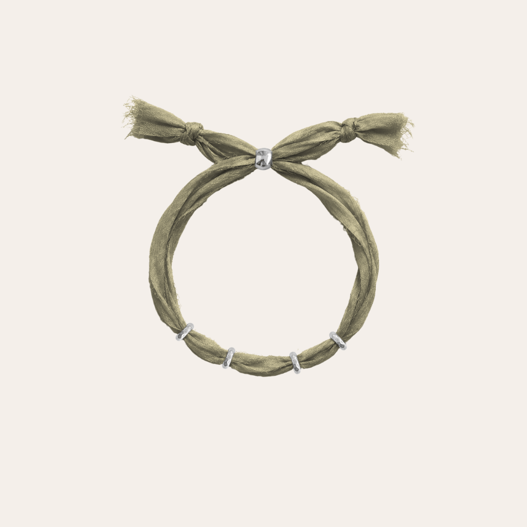 heylove PULSERAS PULSERA SEDA PARA PERSONALIZAR VERDE OLIVA