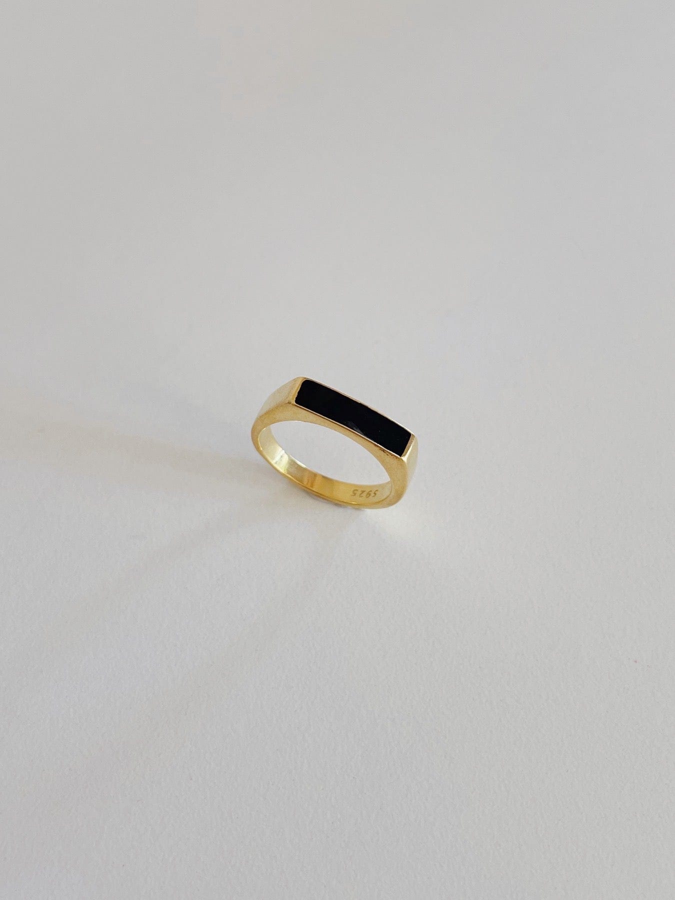 Silvery Black Golden Line Shaped Ring Personality Men's - Temu