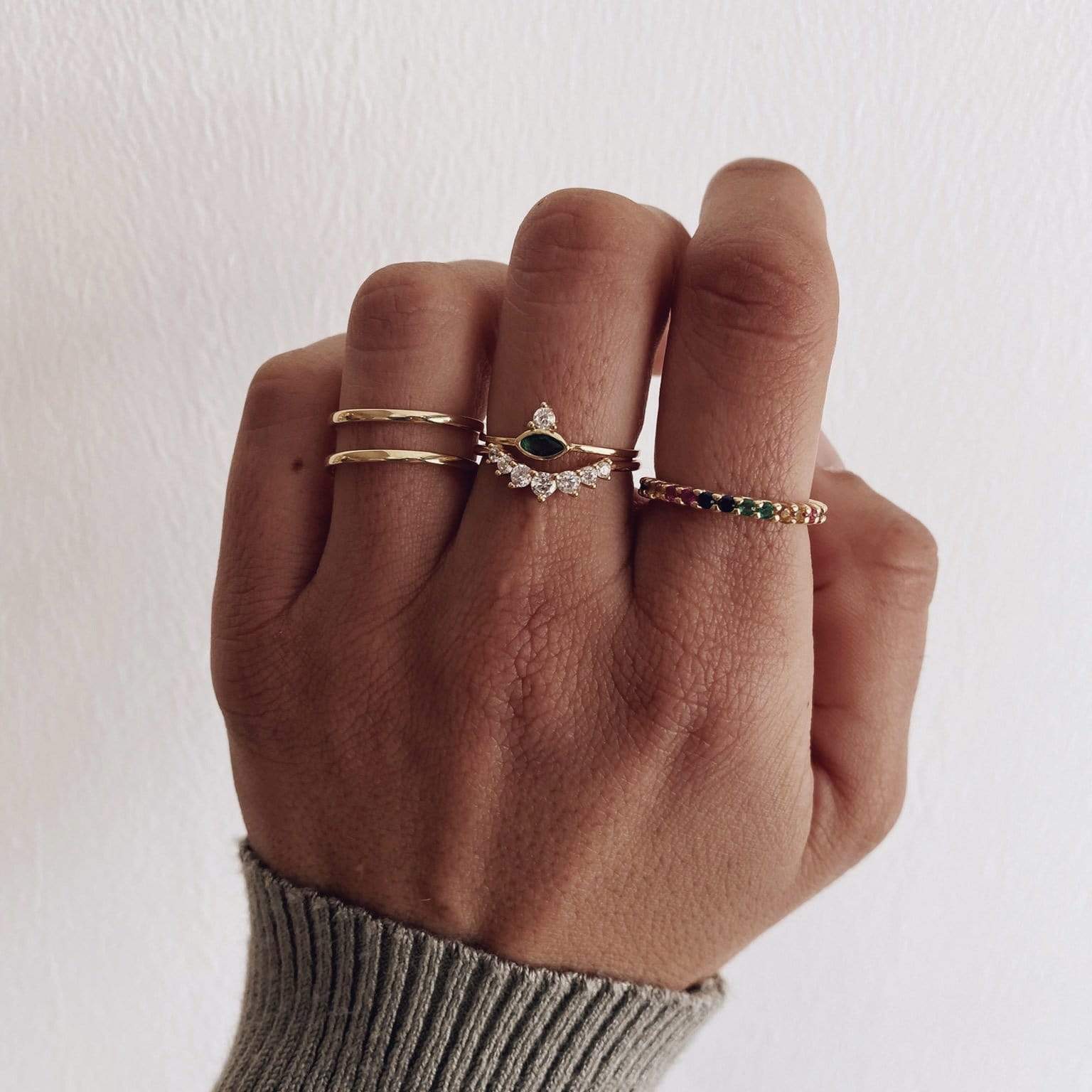 LAST CHANCEheyloveAnillo double eye green | heylove