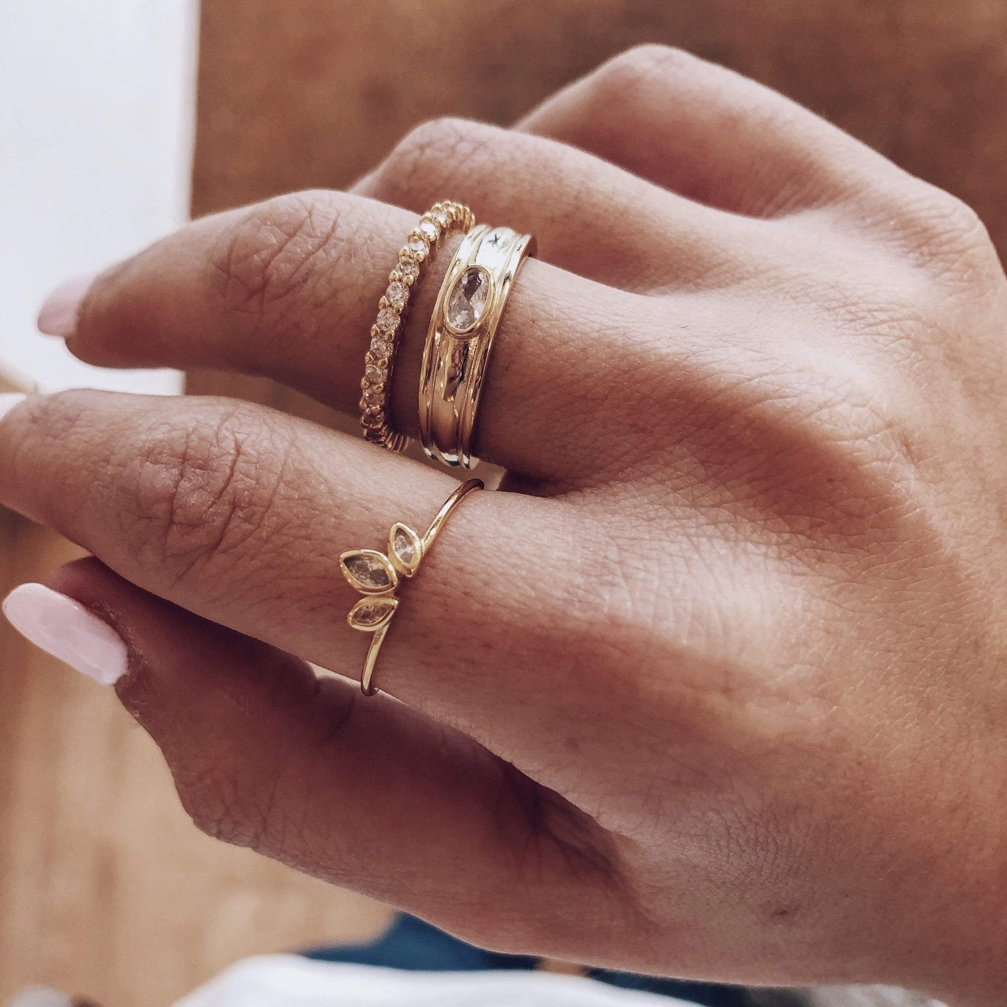 LAST CHANCEheyloveAnillo half flower ring | heylove
