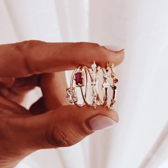 LAST CHANCEheyloveAnillo rainbow CZ | heylove