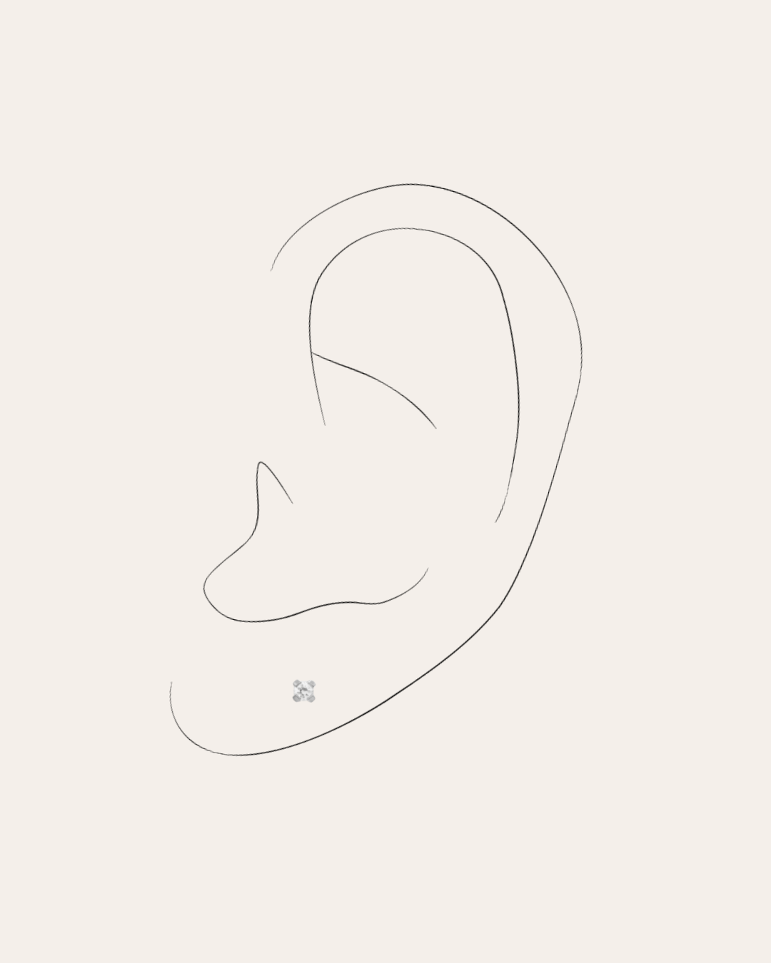 Pendiente primera puestaheyloveCirconita cúbica 2mm Plateada Engarzado