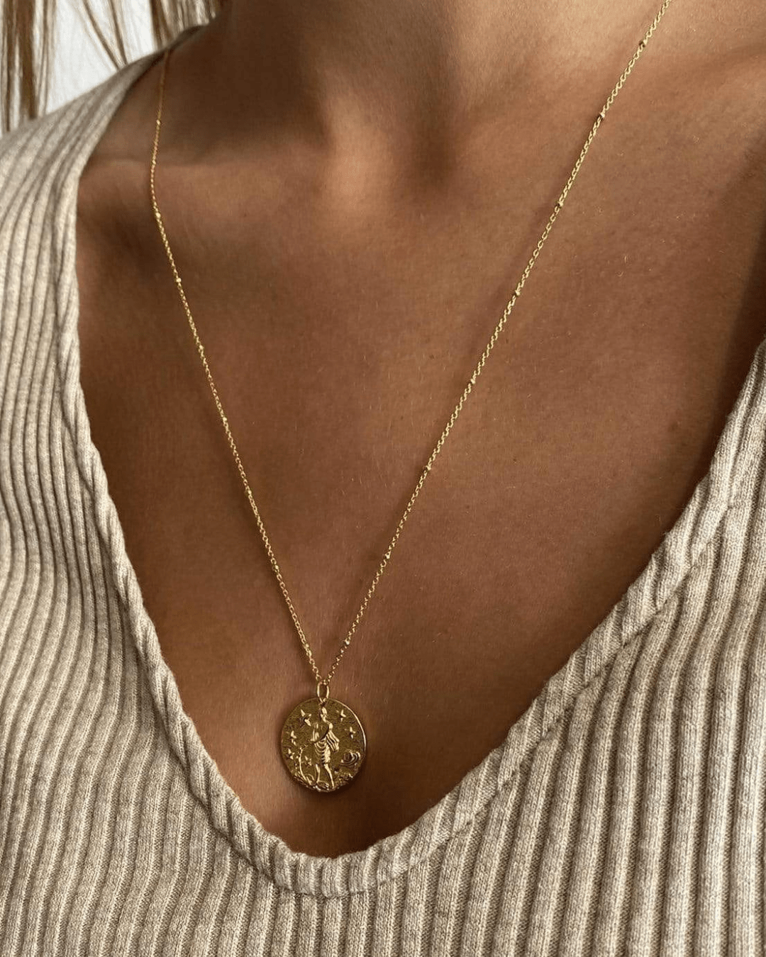 COLLARESheyloveCollar Acuario plata bañada en oro | heylove