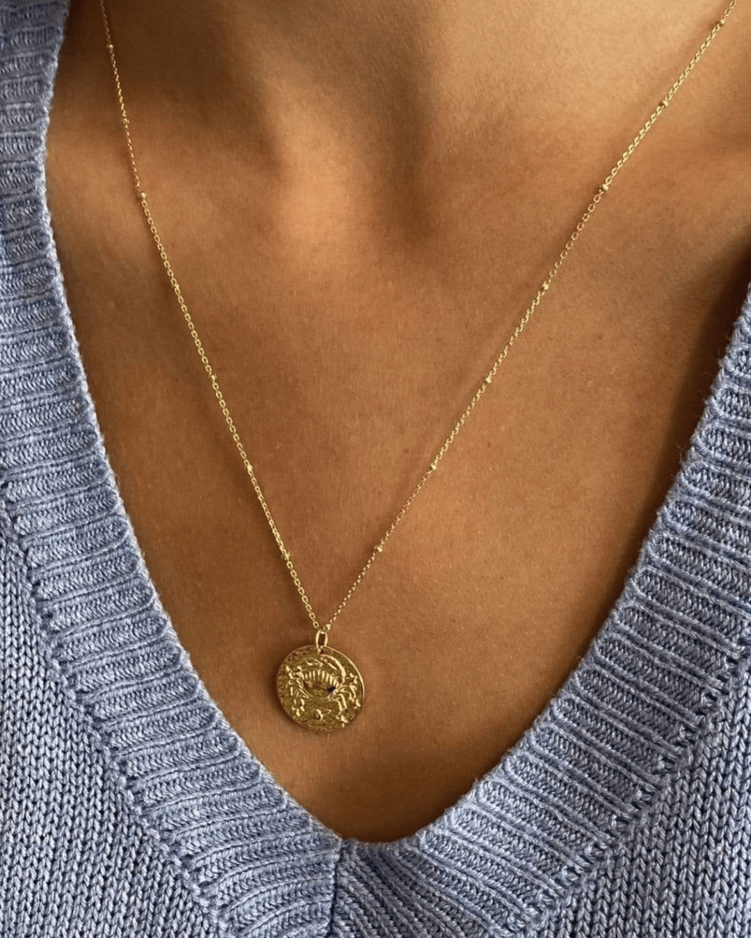 COLLARESheyloveCollar Cancer plata bañada en oro | heylove