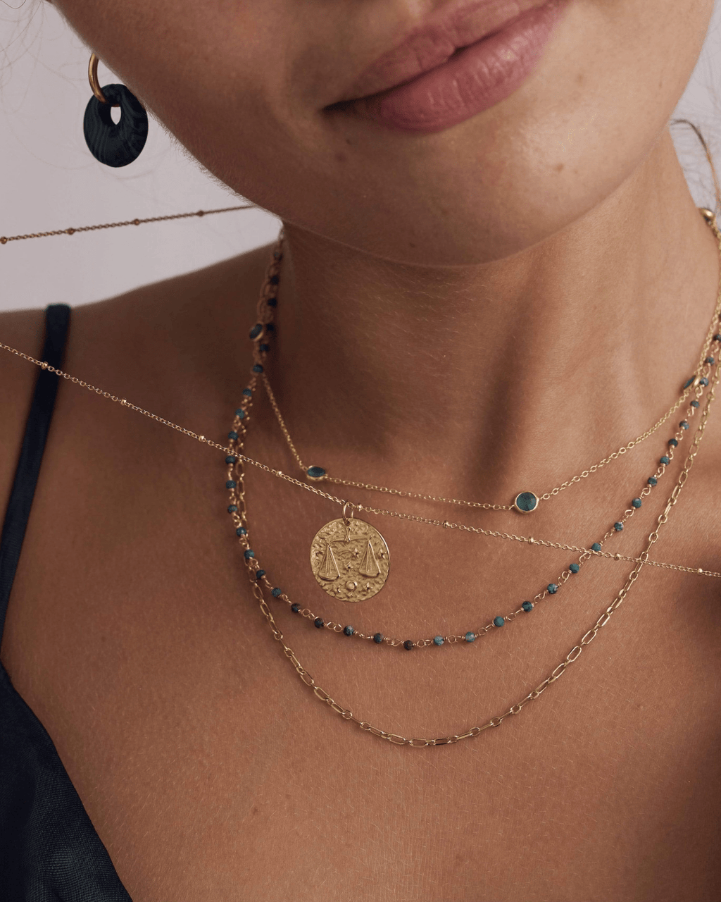 COLLARESheyloveCollar Libra plata bañada en oro | heylove