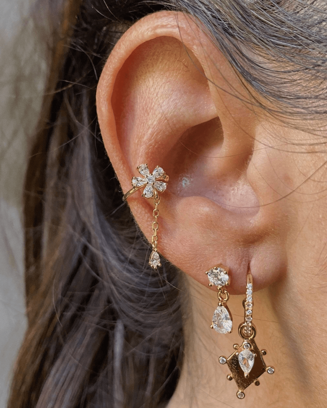 EARCUFFheylovePendiente flower ear cuff | heylove