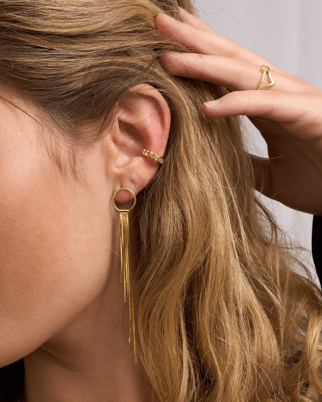 LAST CHANCEheyloveRevasser chain earcuff oro | heylove