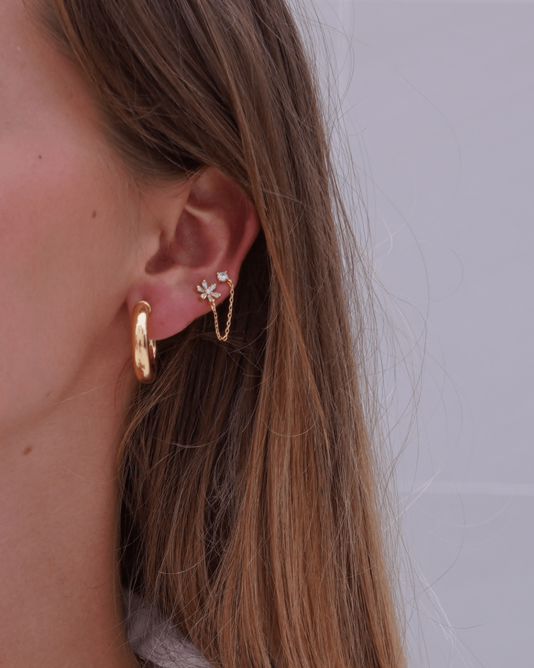 PENDIENTESheylovePendiente doble flower chain | heylove