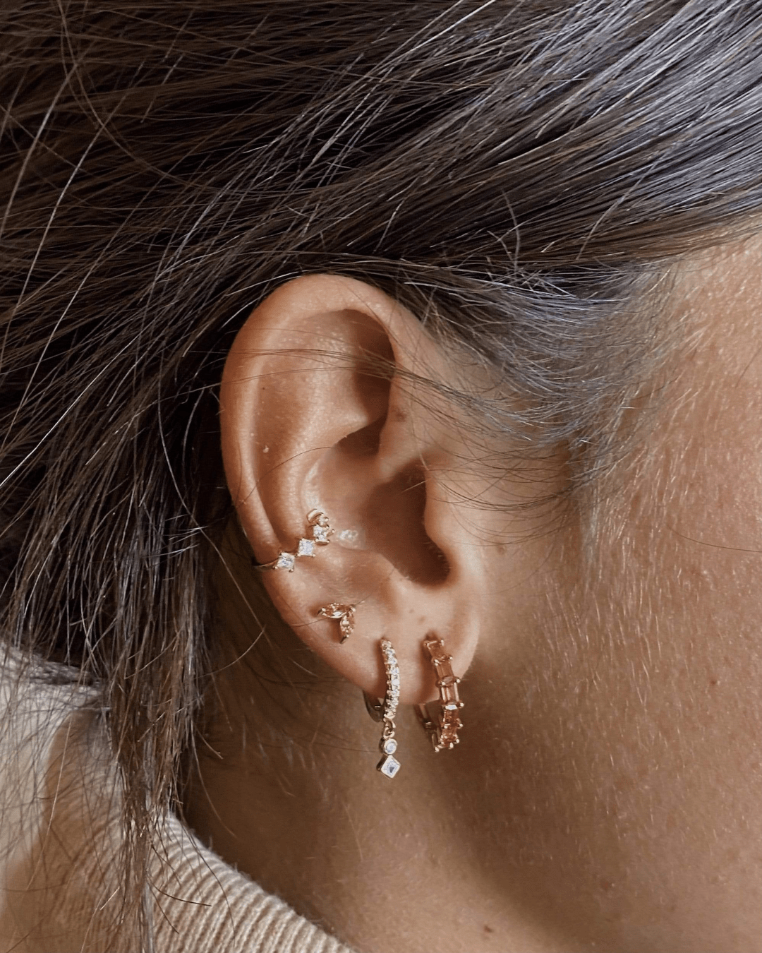 Geometric sales hoop earrings