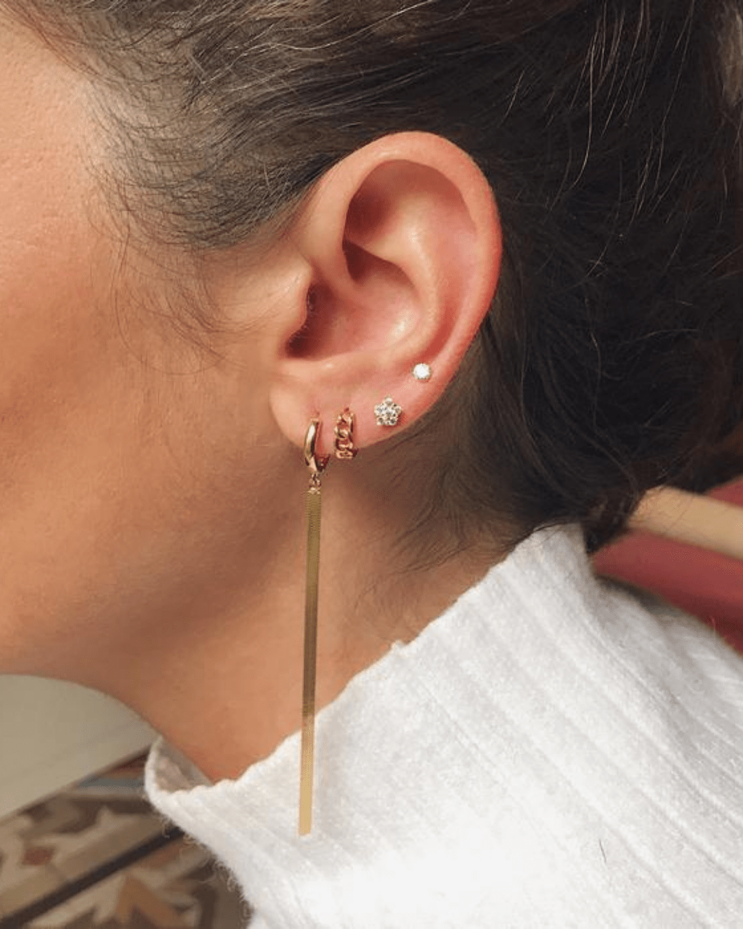 PENDIENTESheylovePendiente mini chain hoops | heylove