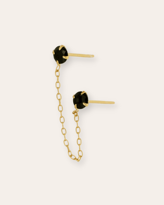 PENDIENTESheylovePendiente mini dot negro doble | heylove