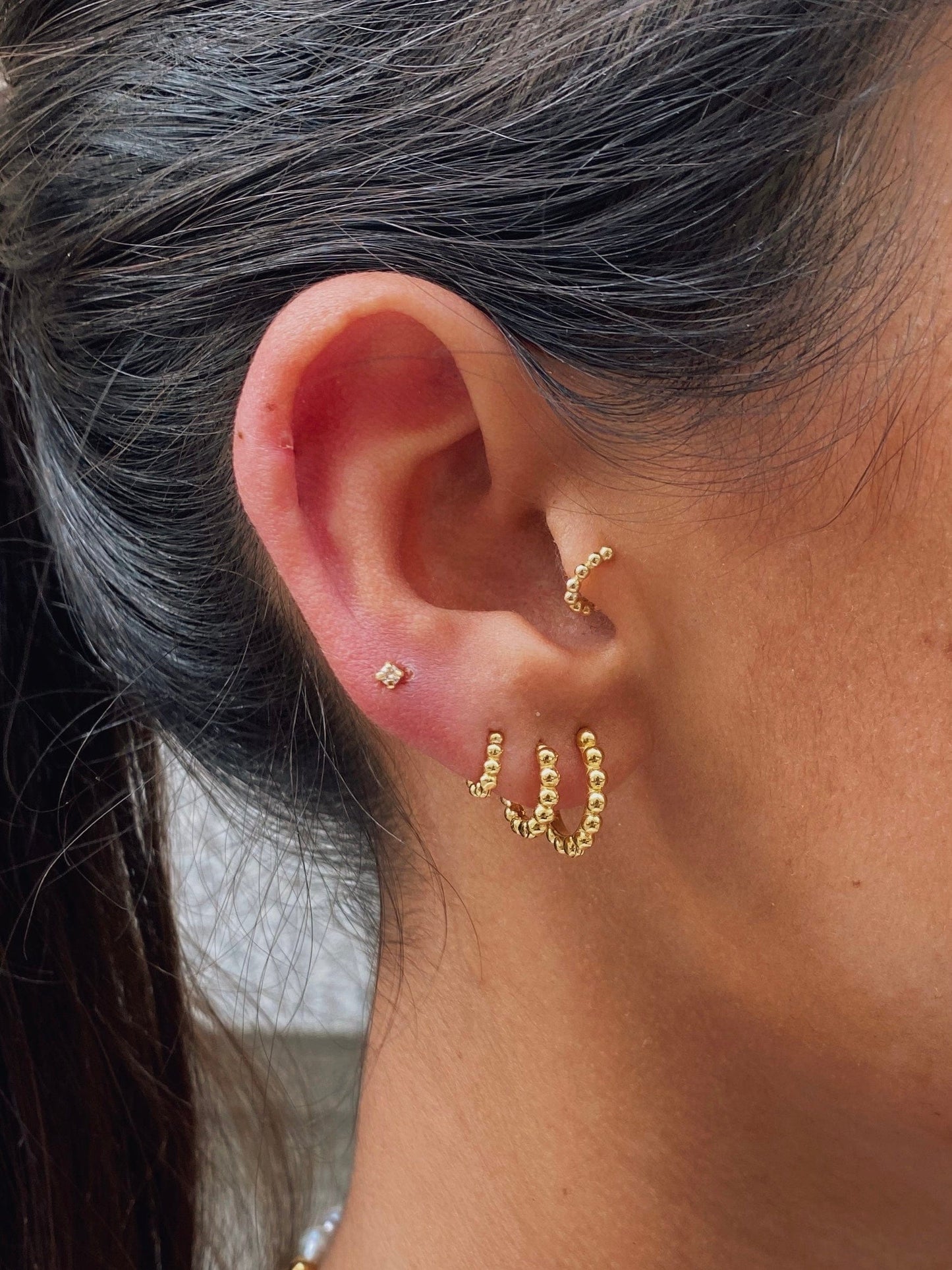 PENDIENTESheylovePENDIENTES MINI BALLS HOOPS 12 13 Y 14 MM | HEYLOVE