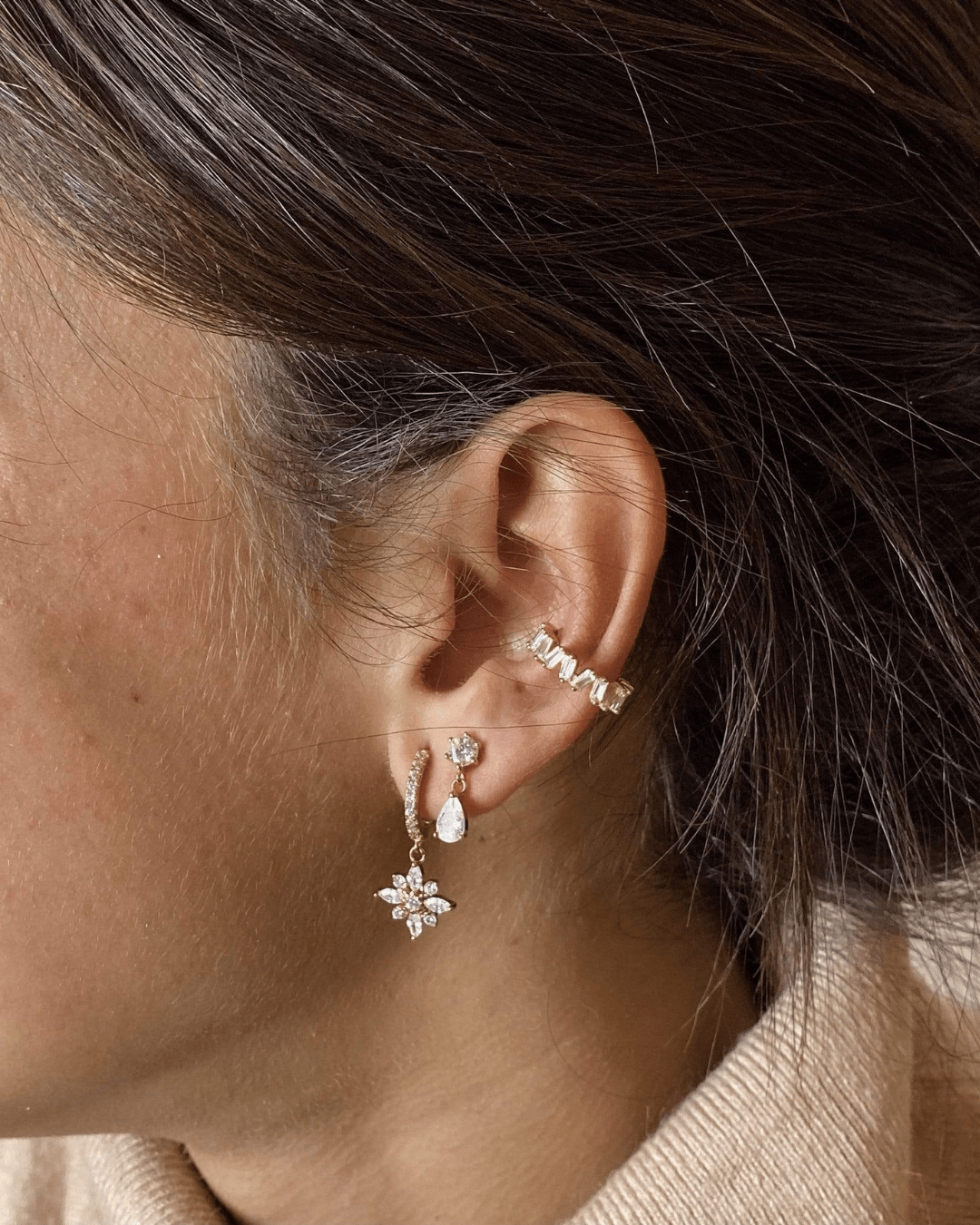 PENDIENTESheylovePendiente double drop oro | heylove