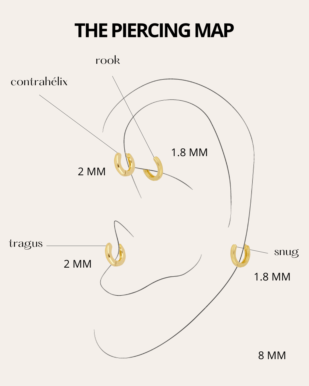 PIERCINGheylovePendientes mini hoops 8mm | heylove